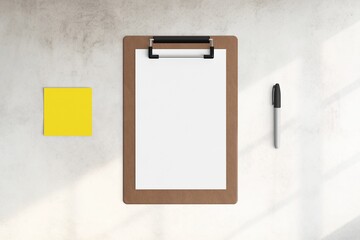 Modern workspace with  copy space on white color background. Top view with copy space. Flat lay style. Minimal blank  mockup.