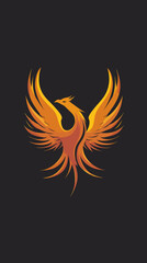 Naklejka premium Minimalist Phoenix Bird Logo Illustration in Flat Vector Style for Branding