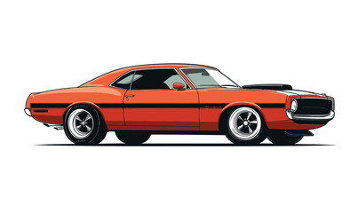 Fototapeta premium Vintage American Muscle Car Illustration with Retro Styling