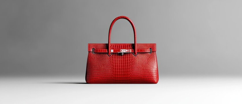 Elegant Red Crocodile Handbag: Luxury Accessory