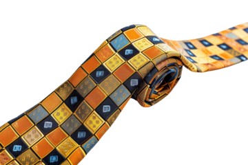 Precision Patterns: Geometric Tie Isolated On White Background.