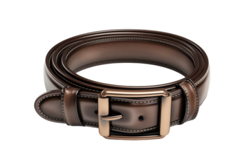 Quality Leather Belt Display Isolated On White Background.