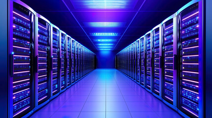 Fototapeta premium tech data center corridor