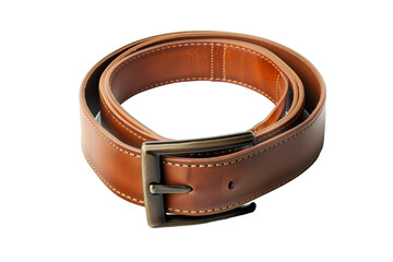 Genuine Leather Belt Isolated On White Background.