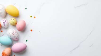 Colorful Easter Eggs on Marble