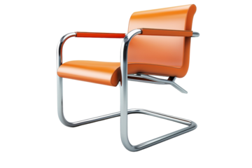Cantilever Chair Visual Isolated On White Background.