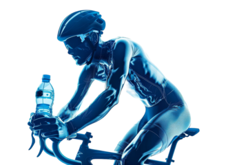 Elite Cycling with Futuristic Equipment Isolated On White Background.