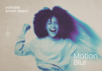Motion Blur Horizontal Effect Mockup Dynamic Speed Template