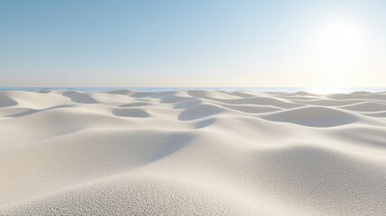 Obraz premium Abstract Sand Dunes Under Blue Sky and Bright Sun sand dunes desert landscape abstract minimalist