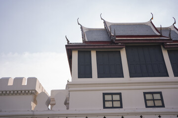 solo travel with man chilling see city life in bangkok thailand in summer season