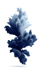 Flowing abstract ink waves in deep indigo and midnight blue tones creating a mesmerizing and dynamic composition with elegant brushstrokes and vibrant fluid patterns
