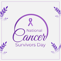 Vector illustration of National Cancer Survivors Day social media template