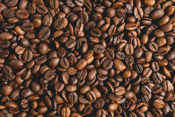 Close-up of freshly roasted coffee beans	
