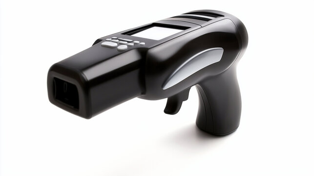 3D modern technology barcode reader with white background.ai 