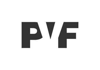 PVF logo design. Initial letter P V F bold font style for tech startups, consulting, corporate branding. Creative company name, headlines typography identity, trendy logotype.
