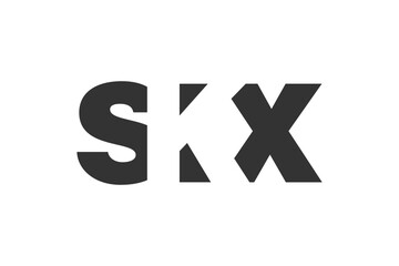 SKX logo design. Initial letter S K X bold font style for tech startups, consulting, corporate branding. Creative company name, headlines typography identity, trendy logotype.