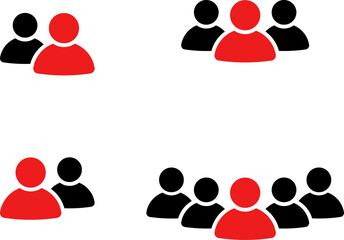 People group icon set team worker user. Employee people group icon team staff. User profile symbol. Group of people or group of users. Persons symbol.