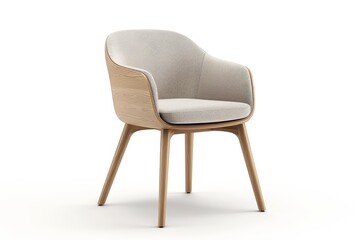 Modern Scandinavian Visitor Chair Showcase Isolated On White Background.