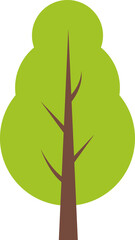 Flat trees set. Christmas trees, pines, spruces, conifers and deciduous trees. Flat forest tree nature plant