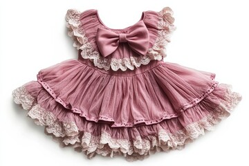 Elegant pink dress with lace for young girls suitable for special occasions