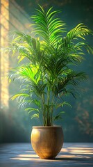 Obraz premium Beautiful green houseplant in natural sunlight photo