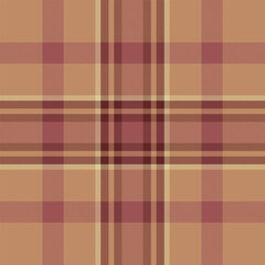Womens fashion texture check vector, costume pattern seamless background. Simplicity textile fabric tartan plaid in red and orange colors.