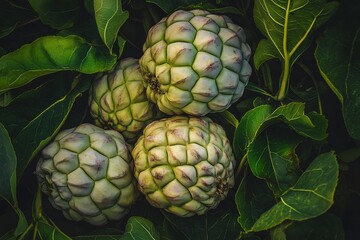 sweet custard apples artistically arranged