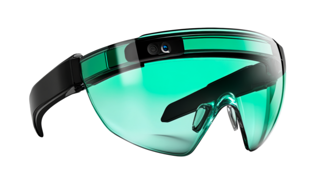 Glasses for augmented reality use, cut out transparent