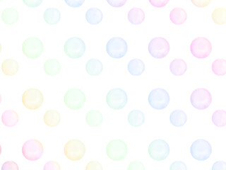 淡いレインボーカラーの水玉模様背景