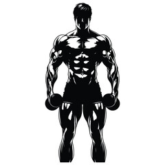 bodybuilder with dumbbell