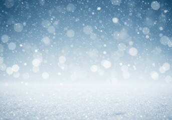 Fototapeta premium Winter wonderland background with falling snow and bokeh lights effect