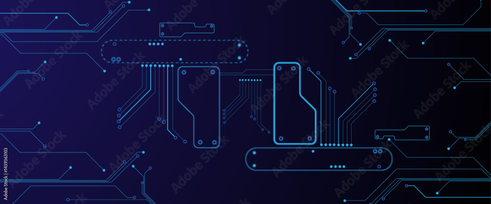 Fototapete Vectors Abstract connecting lines and dots., Social networking, network connection and global communication technology background