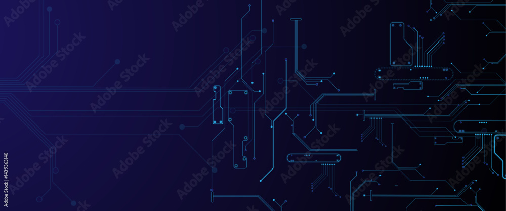 Leinwandbilder Vectors Abstract connecting lines and dots., Social networking, network connection and global communication technology background