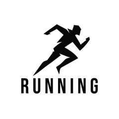A sleek and modern running athlete logo symbolizing speed, energy, and athleticism. Ideal for sports, fitness, running events, and active lifestyle brands.