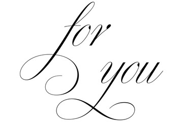 手書きの筆記体で書いたような、for you（あなたへ）のレタリング（カリグラフィー）によるロゴマーク
