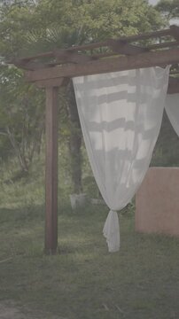 Curtains swaying in the wind
