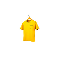 Yellow Pocket T-Shirt on a Hanger