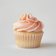 Photo of a Vanilla Cupcake with Pink Frosting