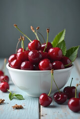 cherries in a bowl