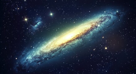 Fototapeta premium A spiral galaxy, a breathtaking cosmic spectacle.