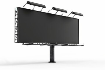 Futuristic Advertising: Billboards with Live Data Feeds Isolated On White Background.