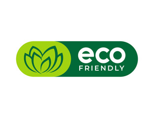 Elegant, luxury and minimalist eco friendly label design with leaf icon. For logo, label, insigna, seal, tag, sign, seal, symbol, badge, stamp, sticker, emblem, banner, button. Vector Illustration