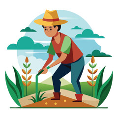 farmers working vector