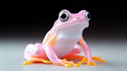 Naklejka premium Pink tree frog close-up