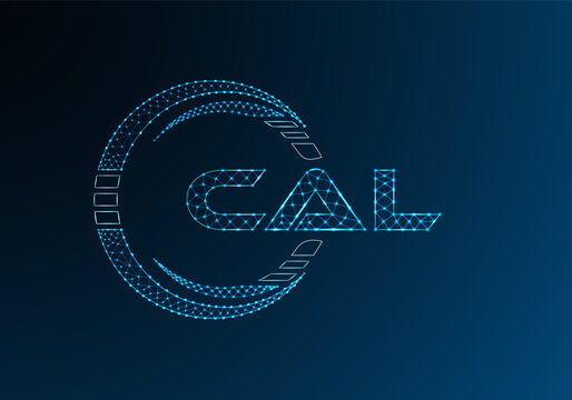 CAL low poly letter logo vector design. CAL lower poly logo design.