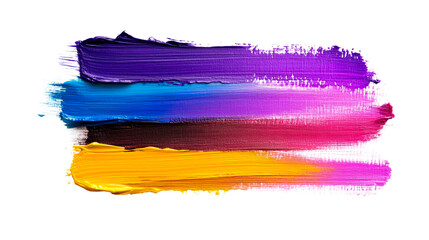 Colorful oil paint strokes palette, cut out transparent