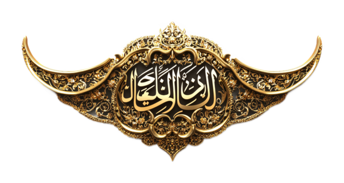 Shahada Banner for Islamic Faith Declaration - Isolated on White Background