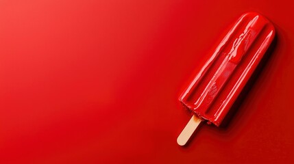 Red popsicle on red background (2)