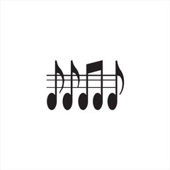music notes icon silhouette