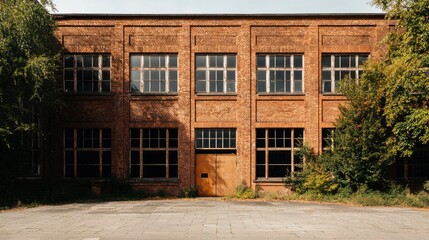 Old brick factory facade